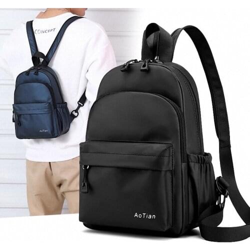 New Designer Fashion Men Backpack Mini Soft Touch Multi-Function Small Backpack Male Shoulder Bag Men Purse