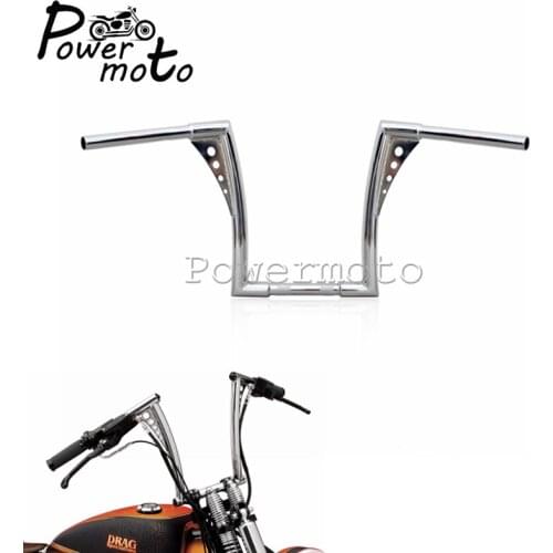 Motorcycle Custom Chrome Handle Bar Ape Hangers 1-1/4" Fat Bar 12 Rise Handlebars For Harley Softail FLST FXST Sportster Touring