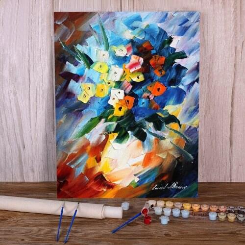 Oil Painting Style Bouquet DIY Painting By Numbers Package Acrylic Paints 50*70 Oil Painting Home Decor For Adults Art