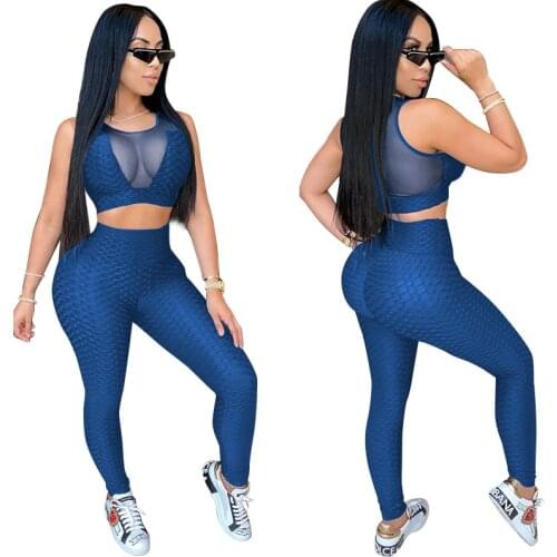 Plus Size Yoga Set Women Tight See-Through Sexy Sleeveless Yoga Sports Suit 2021 Workout Clothes Sportswear Soft Yoga Leggings
