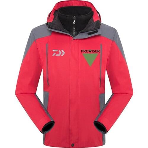 Daiwa New Outdoor Clothing Autumn Winter Waterproof Warm Fishing Jacket Men Removable Hoodie Waterproof Camping Hiking Clothes