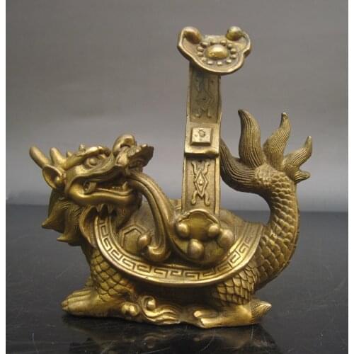 Wholesale bronze factory Copper crafts Good copper leading turtle dragon turtle decoration anti lilliputian