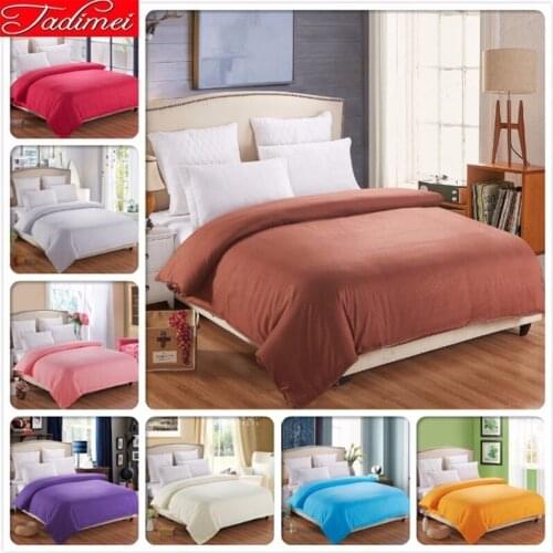 Coffee 1 piece Duvet Cover Plain Pure Color Quilt Comforter Bedding Bag Adult Kids Soft Cotton Single Twin Full Queen King Size