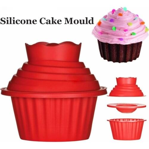 3pcs/set Cupcake Silicone Mould Single Flower Shape Heat Resistant Bake Tools Baking Maker Silicone Giant Cupcake Mold