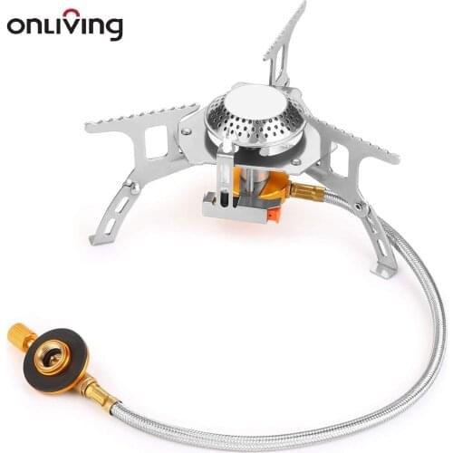 Onliving Outdoor Gas Burner Camping Gas Stove Portable Folding Electronic Split Stove Tourist Equipment For Cooking Hiking 3500W