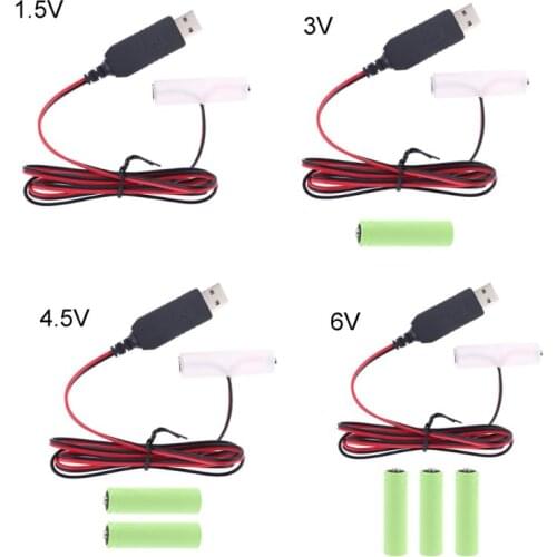 LR6 AA Battery Eliminator USB Power Supply Cable Replace 1-4pcs 1.5V AA Battery