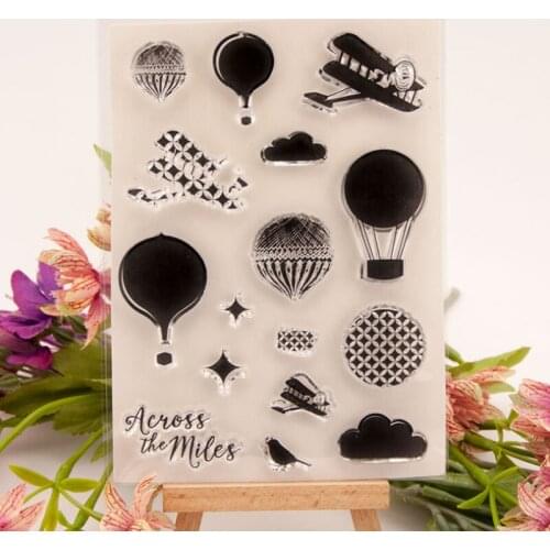 Sky Hot Air Balloon Transparent Seal Clear Silicone Stamp Cutting DIY Scrapbook Rubber Coloring Embossing Decor Reusable 11*15cm