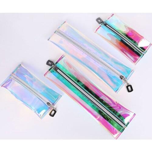 Women Holographic Makeup Bag Fashion Pencil Case Card Holder Wallet Handbag -OPK
