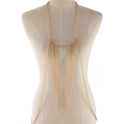 Womens Sexy punk Fashion Body Belly Waist Chain Bikini Beach Harness Necklace swimwear women jewelry bohemian body jewellery