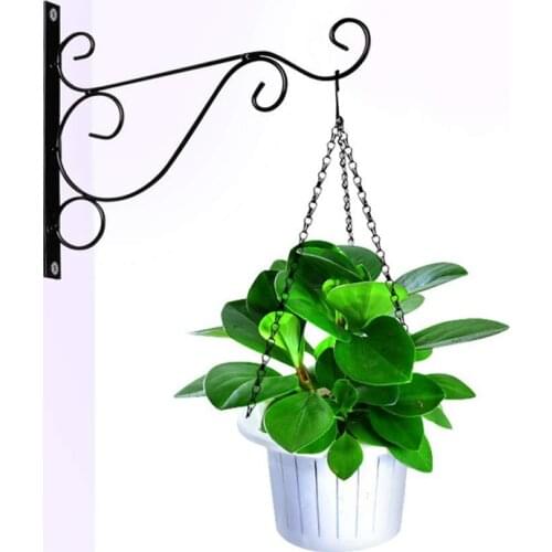 European Style Wall Hanging Flower Pot Support Bracket Hook Iron Hanger Plants Holder Balcony Home Decoration