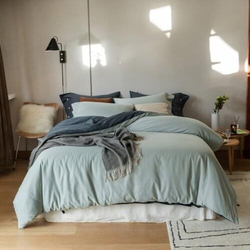 100% Brushed Cotton Soft Bedding Reversible Duvet Cover Set, King Queen Family size Bedding set Fitted/Flat Bed Sheet Pillowcase