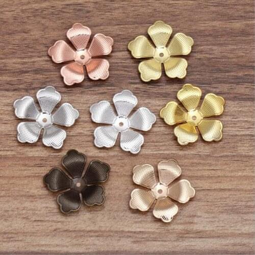 20pcs/lot 30mm Flower Charms Pendants Flower Spacer Bead Caps For Diy Jewelry Making Necklace Handmade Finding Accessories