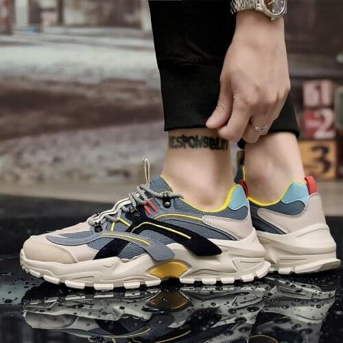 2020 Stylish Mens Running Shoes INS Trending Dad Shoes Male Fashion Athletic Sneakers Breathable Gym Workout Shoes Lightweight