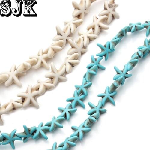 Natural Stone Beads Starfish Shape Turquoises Beads 13*13MM Diy Handmade Bracelet Necklace Anklet Beads For Jewelry Making