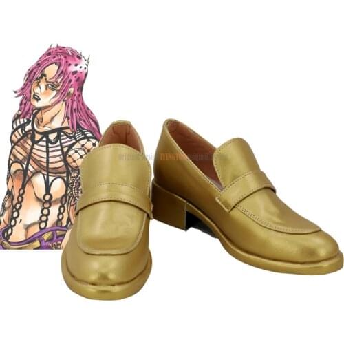 Diavolo Cosplay Shoes JoJos Bizarre Adventure Diavolo Cosplay Golden Shoes Boots Custom Made