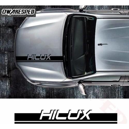 Car Engine Cover Decor Decal Auto Hood Bonnet Sport Stripes For-Toyota Hilux Revo Vigo Racing Styling Exterior Accessories