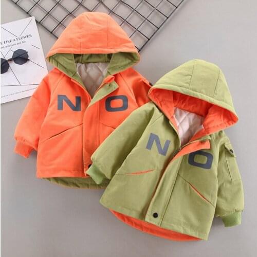Winter Boys Jacket 2021 New Style Thick Warm Plush Splicing Hooded Outerwear For Kids Children Heavy Windbreaker Coat