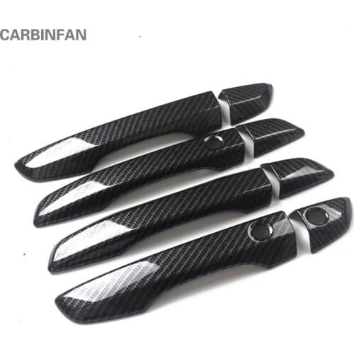 Car Chromium Styling Door Handle Covers ABS Carbon Fiber Accessories Car Sticker Fit For Honda Civic 10th 2016 2017 C208
