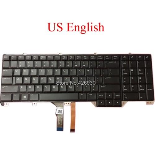 Laptop US Keyboard For DELL For Alienware 17 R2 R3 P43F NSK-LC1BC 01 PK1318F1A00 02C6KH 2C6KH English black with backlit new