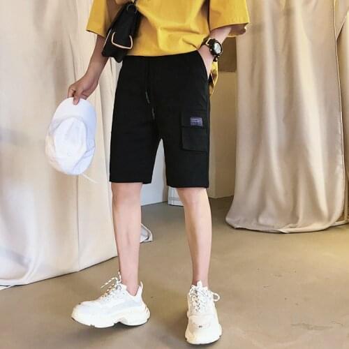 Prowow 2021 Summer New Harajuku Wind Japanese Overalls Shorts Male Student Tide Brand Casual Loose Sports Five-point Pants