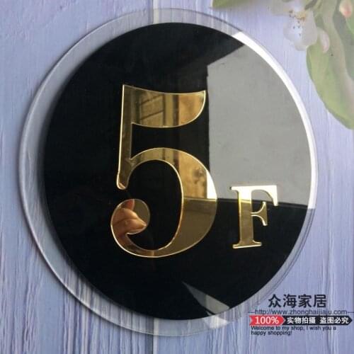 Round three-dimensional word Acrylic floor card number plate number card number sign warm reminder card custom signage