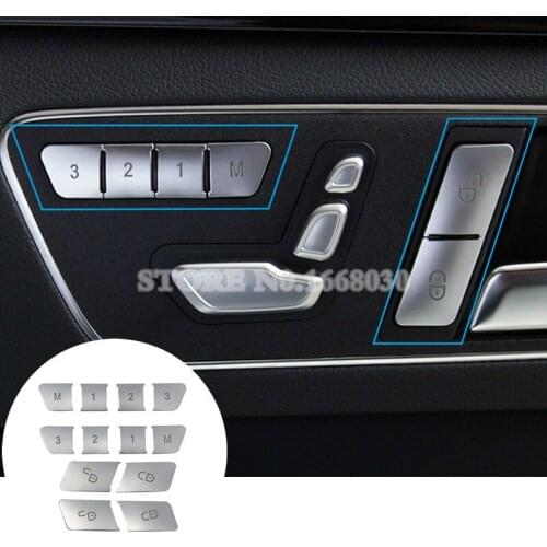 Inner Door Seat Memory Button Trim Cover 12pcs For Benz E Class W212 S212 2010-2015 Car accesories interior Car decoration