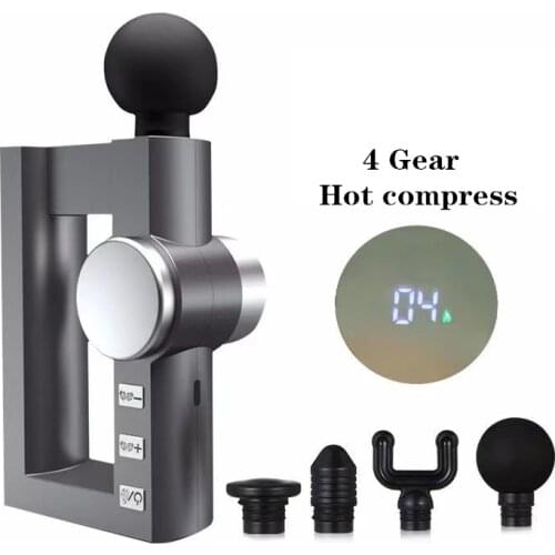 New Arrival Massage Gun LCD Display Heating Therapy Massage Fascia Gun For Body Massage Relax Fitness Portable Massager