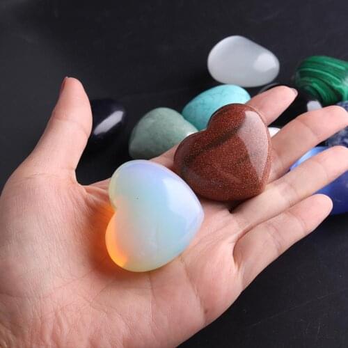 1PCS Natural Stone Meditation Pendulum Lovers Gift Heart Shape 48*23mm Reiki Druzy Energy Pendant Charm Jewelry Decoration