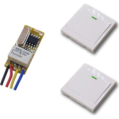 DC 3.5v 3.7v 4.5v 5v 6v 7.4v 8.4v 9v 12v Micro Wireless Remote Control Switch System Mini Relay Receiver & 2 Transmitter