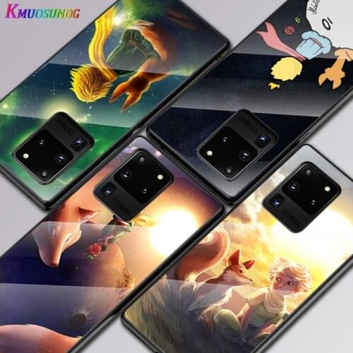 Cute Anime Little Prince For Samsung Galaxy S20 FE S10e S10 S9 S8 Ultra Plus Lite Plus 5G Tempered Glass Cover Phone Case