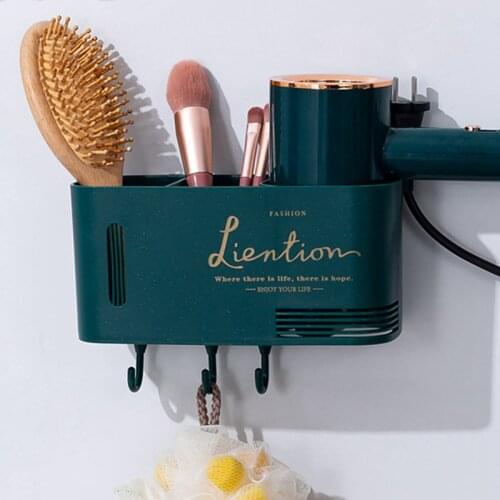 Multifunction Hair Dryer Rack Bathroom Storage Suction Holder Kitchen Organizer Drain Rack Kitchen Accessories Bath Baskets