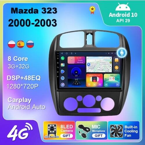 4G WIFI For Mazda 323 2002 2003 2004-2008 Car DVD Radio GPS Navigation Carplay Android Auto 2 Din Android 10 Multimeter Player