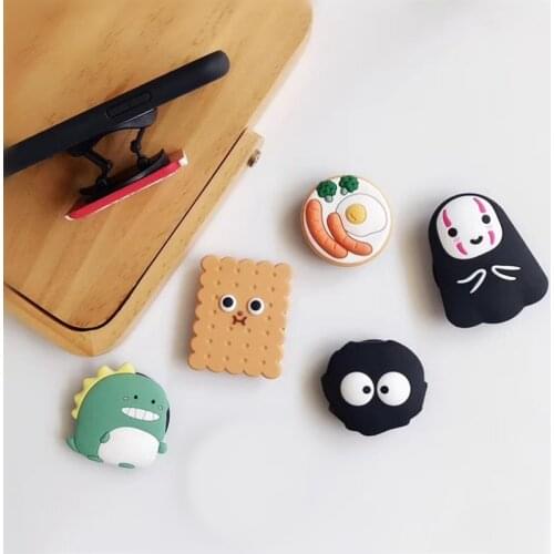 Cartoon Mouse Cookies Rotatable Silicone Phone Socket Smartphones Fold Pocket Socket Desktop Stand Bracket Phone Stand Holder