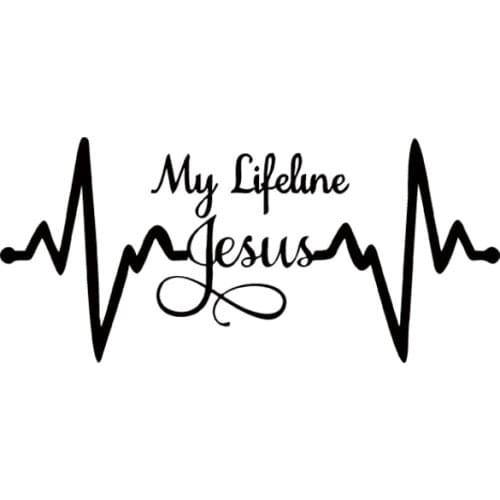 Cool Graphics My Lifeline Jesus Decal Sticker Christian God Religious Cute Car Stying Car Accessories Jdm