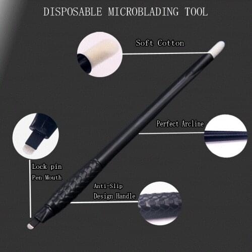 Microblading Disposable Pens Eyebrow Tattoo Manual Pen Microblading Supplies Permanent Makeup Needles Blades Disposable Sterile