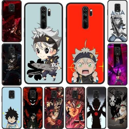 Silicone Phone Case for Xiaomi Redmi Note 9S 8 10 Pro 9 8T 7 9C 9A 7A 8A K40 Back Cover On Redmi Note10 Black Clover Anime Asta