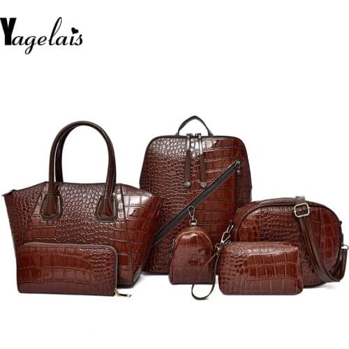 Female Bag 2019 New Female Classic Elegant And Comfortable Womens Handbag Shoulder Bag Set Six Sets