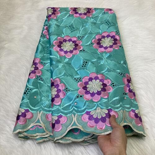 Summer And Fall Embroidery Fabric For Women Dress African Mesh With Flower Pettern Cotton Lace Fabrics 99236B8