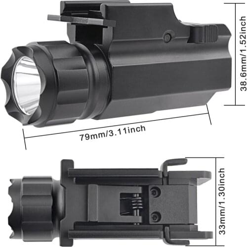 TrustFire P10 210LM Pistol Light Compact Tactical Gun Flashlight Weapon Mounted Light for Glock 17 19 21 22 and Picatinny Rail