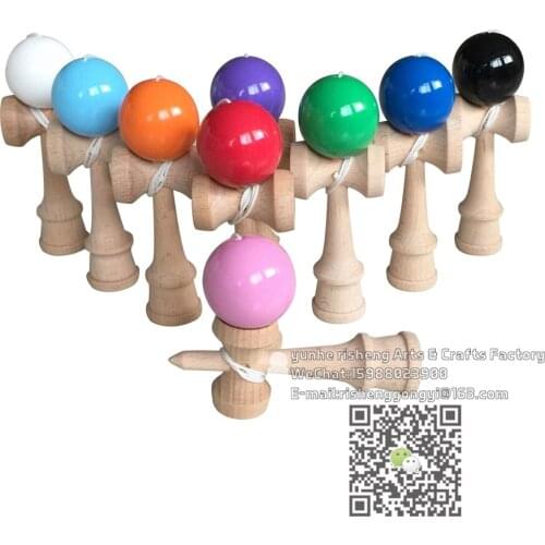 TWB retail 12cm Funny Japanese beech Game Kendama Ball colorful PU Paint tribute professional mini