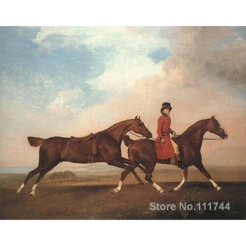 William Anderson with two saddle horses by George Stubbs famous landscapes art home decor High quality Handmade