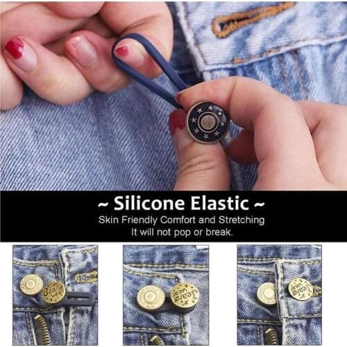 6PCS/Set Vintage Metal Buttons Jeans Retractable Button Detachable Adjustable Waist Extender Button Sewing Accessories