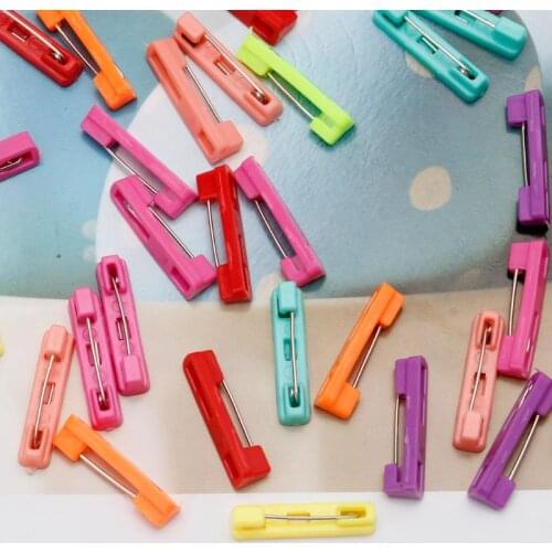Y166 100Pcs Mixed Scarf Safety Pin Hijab Brooch Safety Locking Baby Cloth Nappy Pin