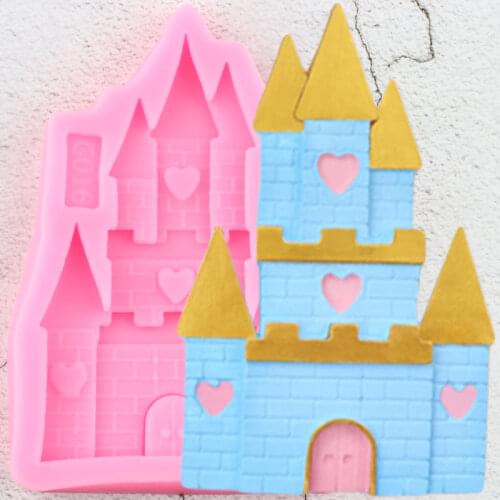 Princess Castle Silicone Molds DIY Chocolate Candy Cookie Baking Mold Baby Birthday Cupcake Topper Fondant Cake Decorating Tools