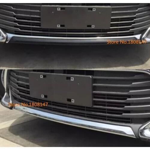 Car Cover Protection Bumper Engine ABS Chrome Trim Front Bottom Grid Grill Grille Around Edge For Toyota Camry 2015 2016 2017