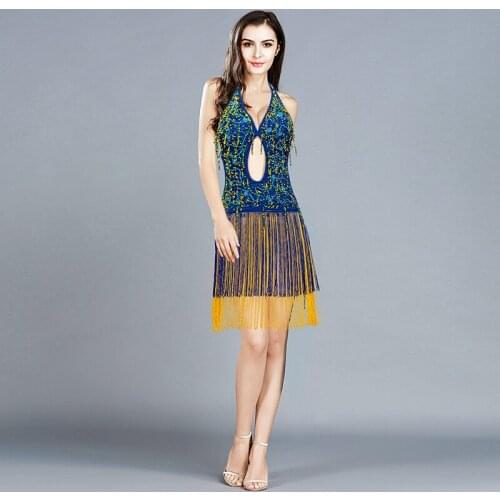 Vintage 1920s gatsby dress Womens Summer Sexy Fancy Costumes With tassel Sequined Fringe Backless Party Midi Dresses--59003