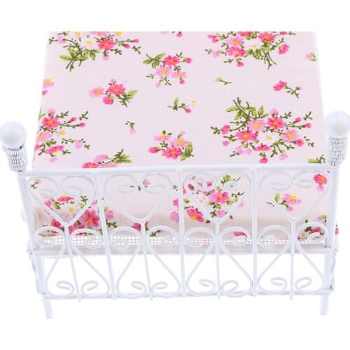 1:12th Dolls house Miniatures Metal European Vintage Double Bed Bedroom Furniture