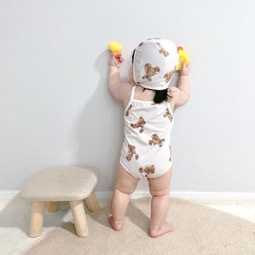 2021 Baby Girl Clothes Swimming suit Korean Summer New Baby Girl One Piece Clothes Cute Bear 0-3T Kids Clothes with hot