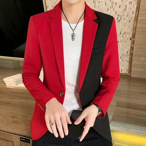 2021 Brand clothing New social guy personality handsome suit Jackets spring men Korean spiritual clothes trend slim Fit Blazers