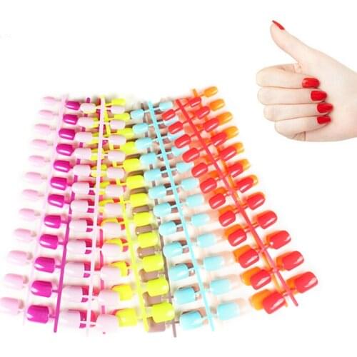 24pcs 31 Color Short False Nails Full Cover Fake Nails ABS Artificial Tips Nail Art Decorations Women Made Up